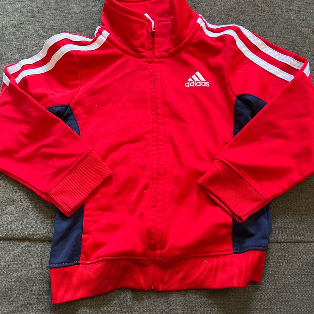 Adidas Vibrant Red Jacket with White Logo